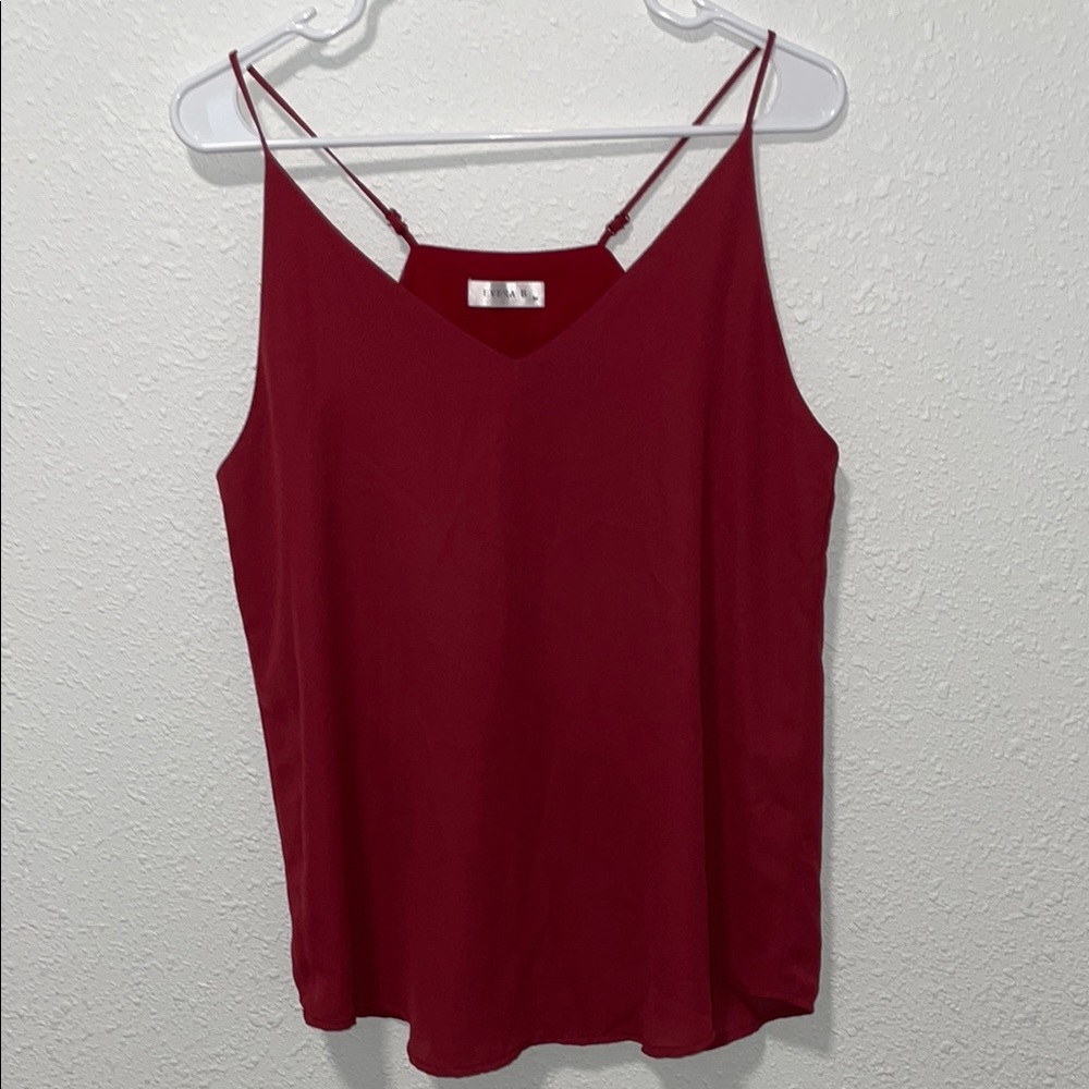 Wine Camisole with Spaghetti Straps and Scoop Neck